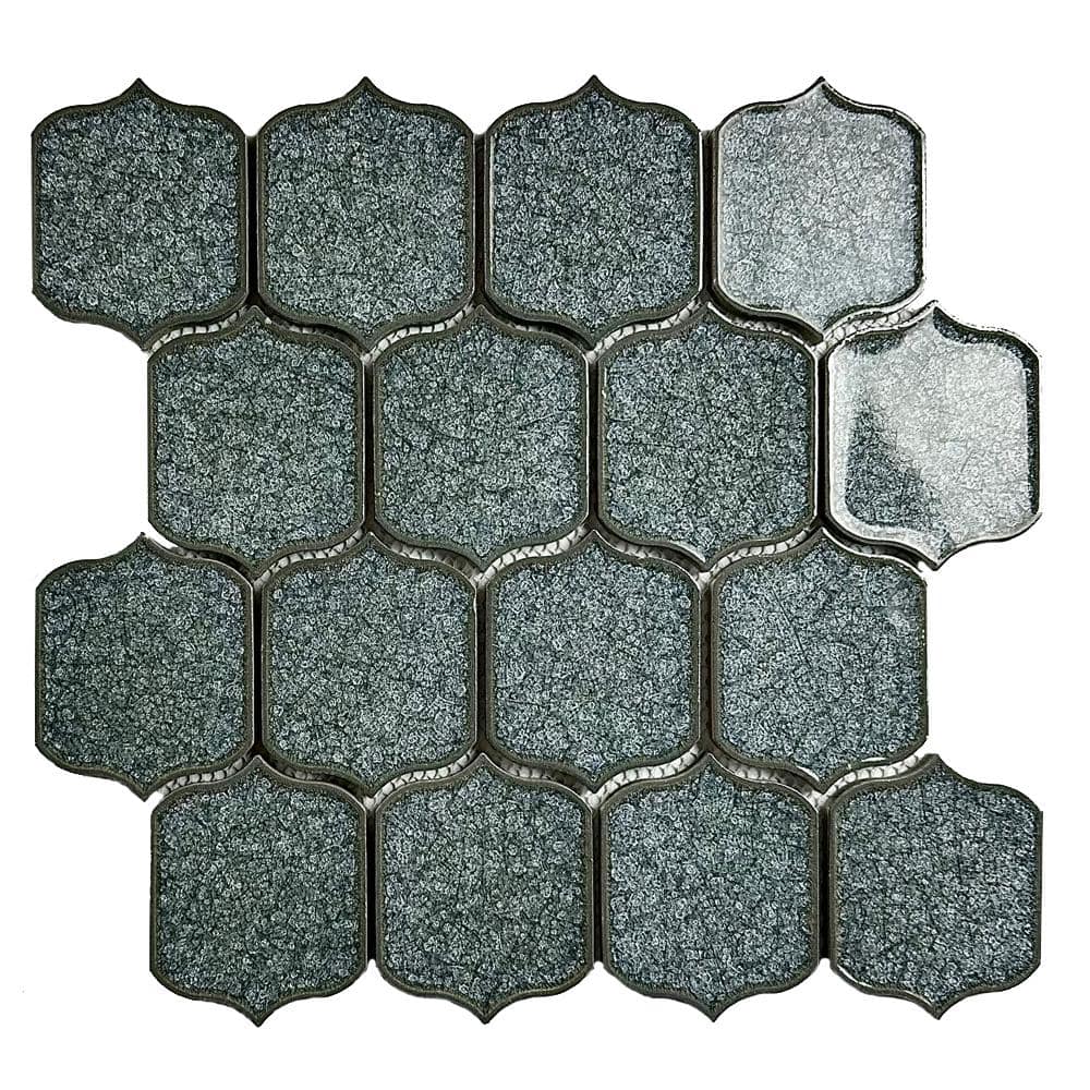 Monet Lapis Blue Green Classical Arabesque 12 in. X 12 in. Glazed Porcelain Mosaic Wall Tile (12 Sq.Ft/Case) price history on PriceWatchPro