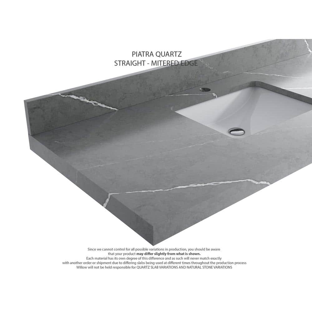 Malibu Natural Mango Double Sink Bathroom Vanity with Piatra Gray Countertop