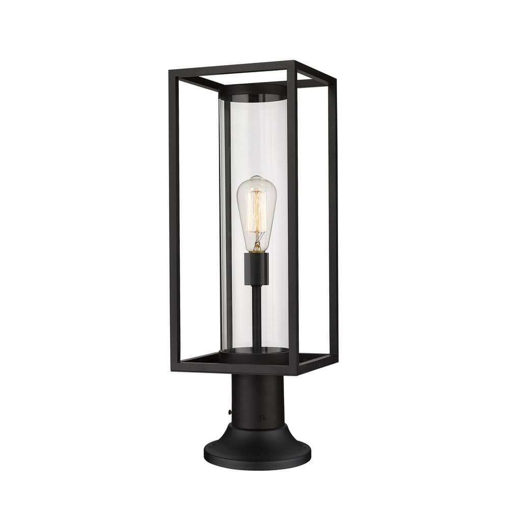 Dunbroch 23 .75 in. 1-Light Black Alumin.um Hardwired Outdoor Weather Resis