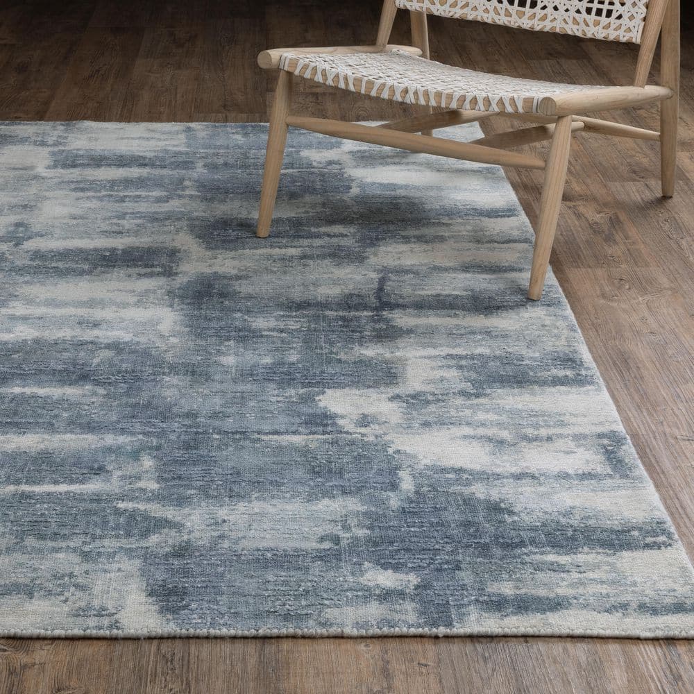 Cadence Blue/Ivory 6 ft. x 9 ft. Elegant Abstract Wool-Viscose Hand-Loomed Indoor Area Rug price history on PriceWatchPro