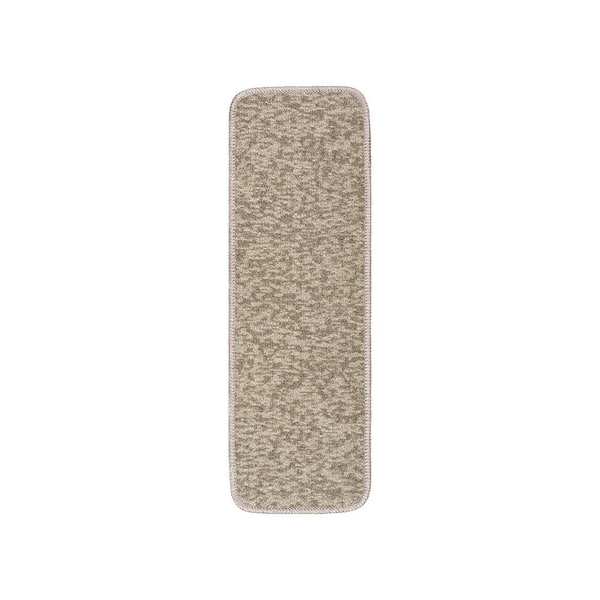 Beverly Rug Solid Gray 26 in. x 8.5 in. Non-Slip Rubber Back Stair Tread Cover (Set of 15)