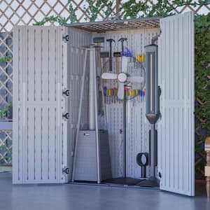 Sizzim 52 in. W x 30 in. D x 75 in. H White Resin Storage Shed