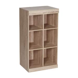 21.38 in. W Brown Freestanding Stackable 6-Cube Wood Closet System Unit