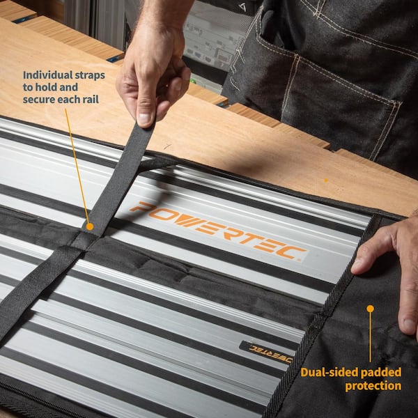 110 in. Track Saw Guide Rail Connector Set with Protective Bag for DeWalt Track Saw