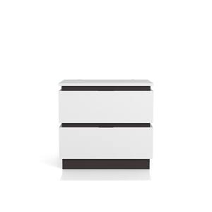 Summit Run 2-Drawer White and Metallic Gray Nightstand (21.25 in. H X 22.88 in. W X 15.38 in. D)