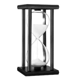 White Sand Hourglass 30-Minutes Timer with Wooden Stand for Creative Gifts Room and Office Decor