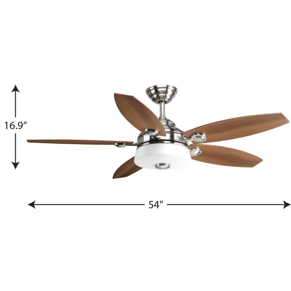Nickel 54" Ceiling Fan with LED Light and Remote