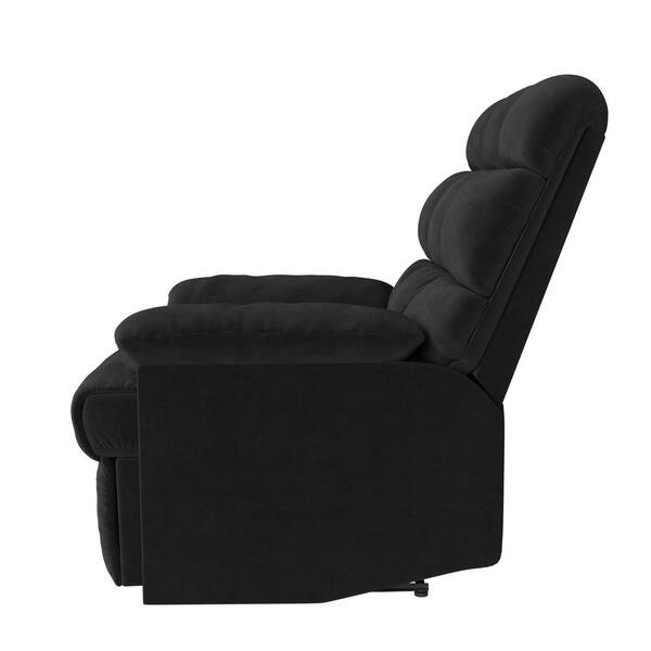 prolounger wall hugger recliner chair in black microfiber