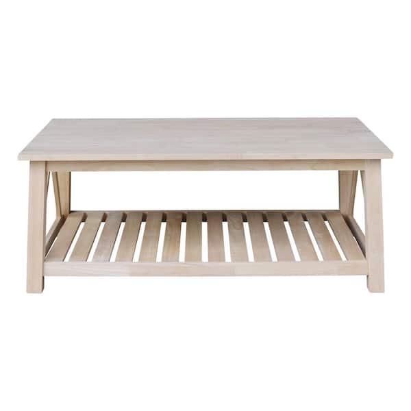 International Concepts Surrey Unfinished Solid Wood Coffee Table