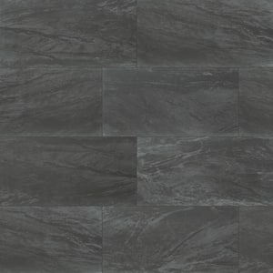 Durban Anthracite 24 in. x 48 in. Polished Porcelain Marble Look Floor and Wall Tile (16 sq. ft./Case)