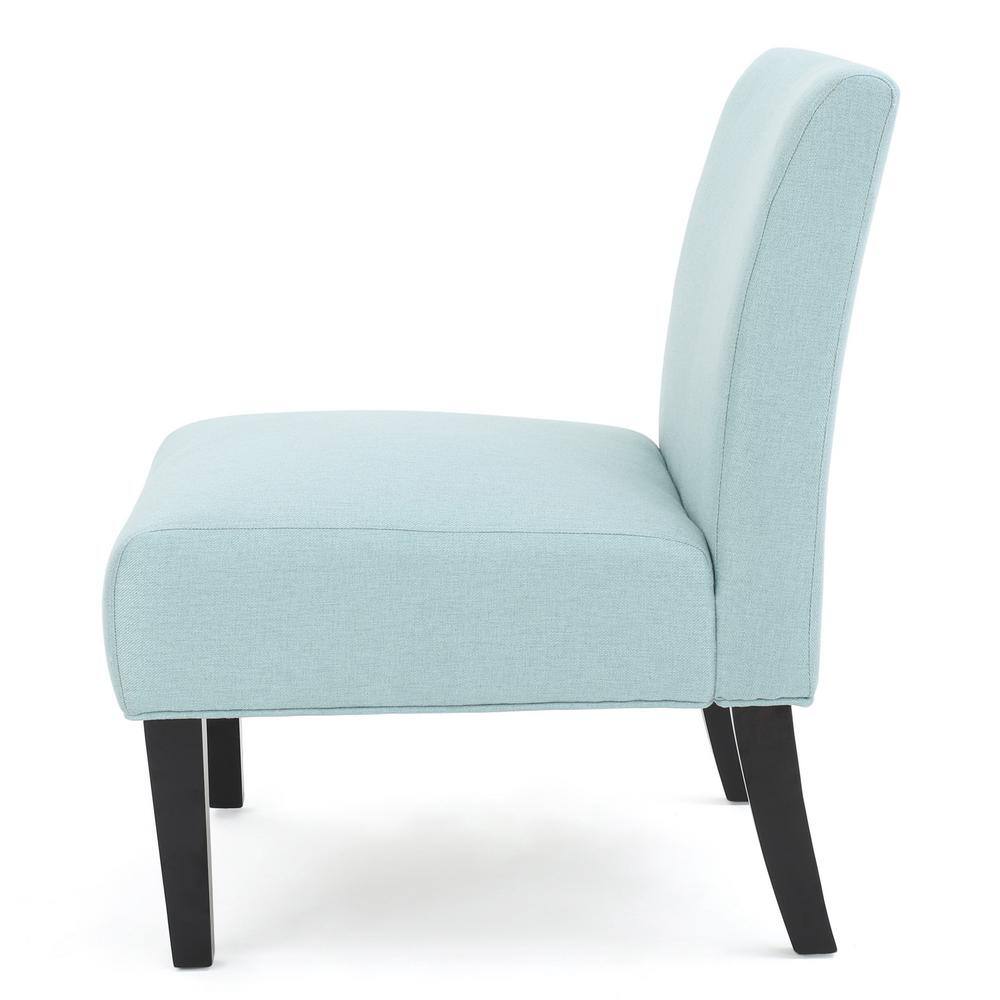 Light Blue and Matte Black Handcrafted Wood Slipper Chair Set