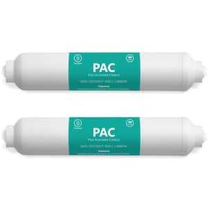 Post Activated Carbon 5 Mic 1/4 in. Threaded Water Filter Replacement - Under Sink Reverse Osmosis System (2-Pack)