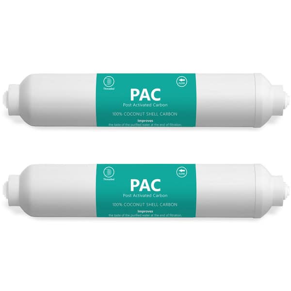 Express Water Post Activated Carbon 5 Mic 1/4 in. Threaded Water Filter Replacement - Under Sink Reverse Osmosis System (2-Pack)