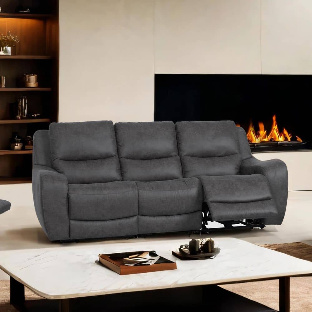 Kepe Furniture of America Kepe 90 in. Soft Slope Track Arm Polyester ...