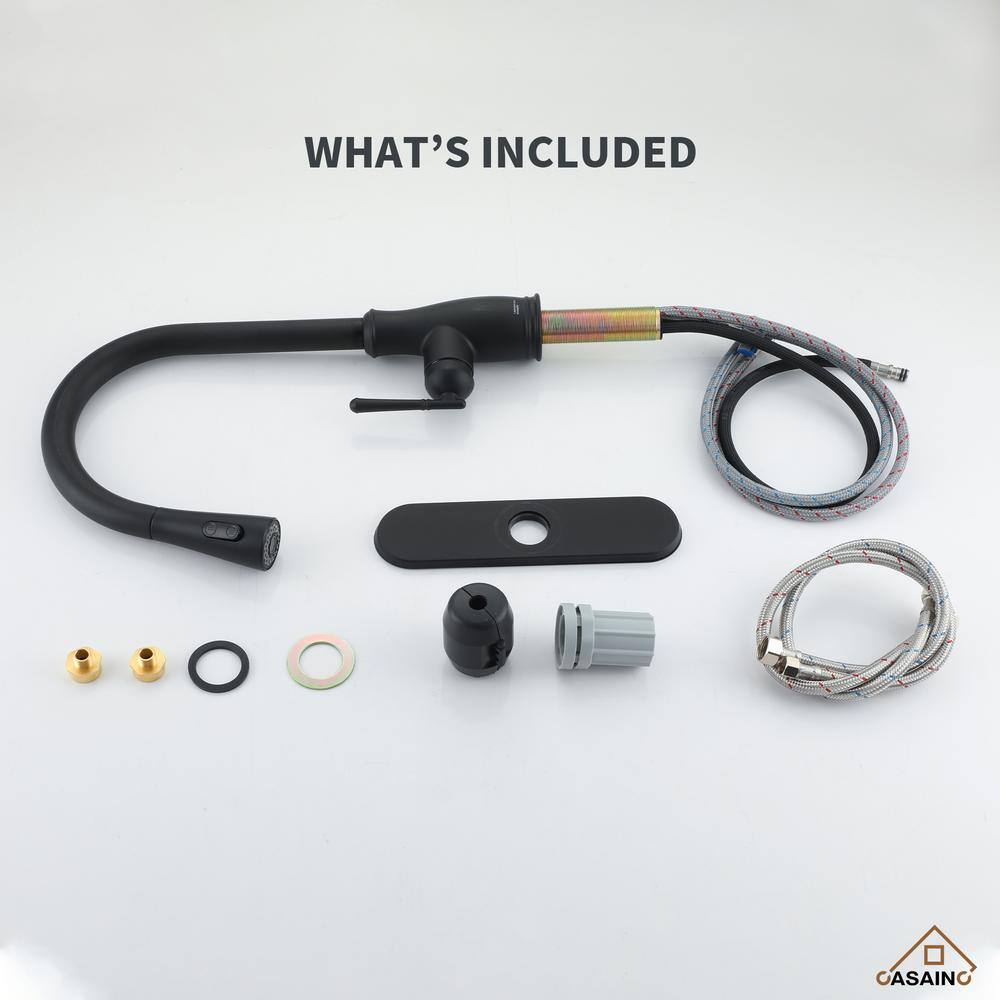 Matte Black Pull Down Kitchen Faucet with Digital Display