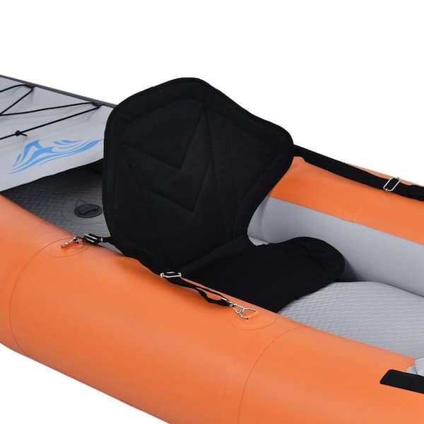 156 in. Orange Inflatable Kayak Set w/Paddle Air Pump Portable Foldable Fishing Touring Kayaks Tandem Kayak (2-Person)