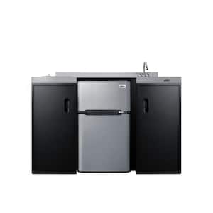 54 in. Compact Kitchen in Stainless Steel, ADA Compliant