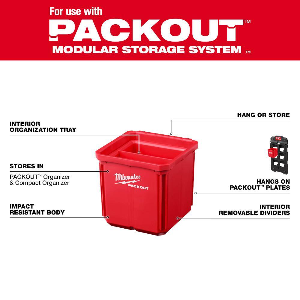 Milwaukee Red Impact Resistant Small Parts Bin Set