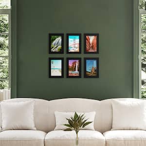 Modern 5 in. x 7 in. Black Picture Frame (Set of 6)
