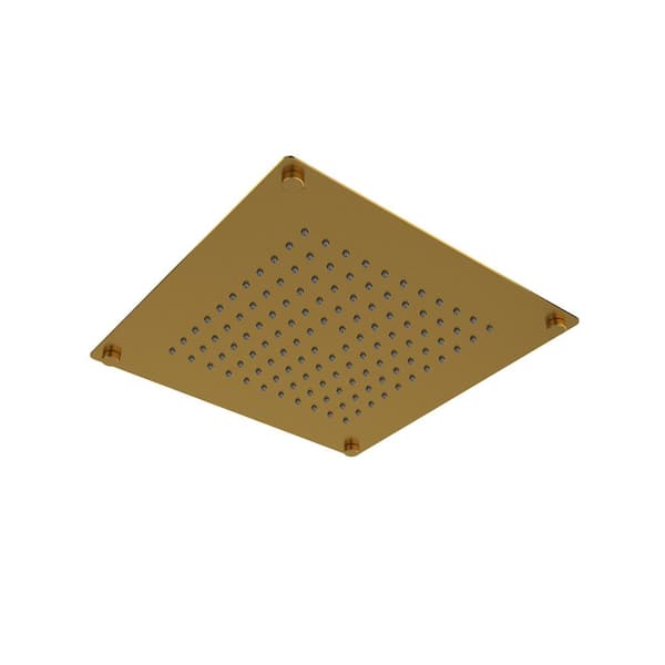 1-Spray Patterns 10 in. Ceiling Mount Fixed Shower Head in Brushed Gold
