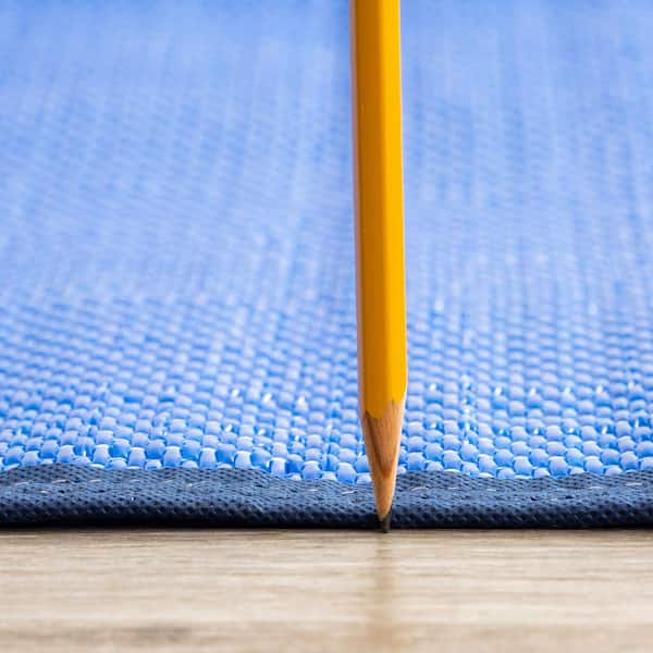 Luna Blue 8 ft. x 10 ft. Solid Indoor/Outdoor Area Rug