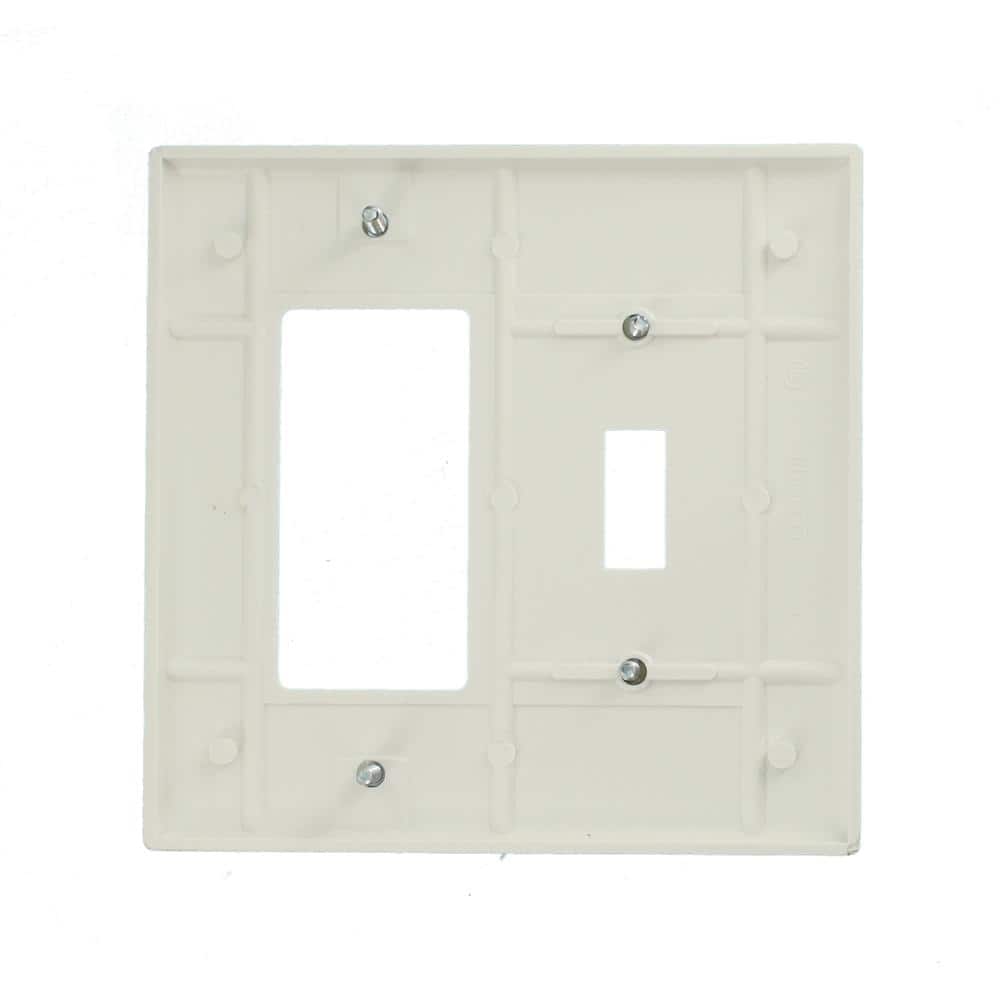 White Thermoset Plastic 2-Gang Toggle/Decora Wallplate