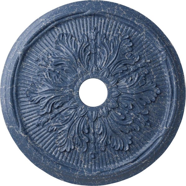 Ekena Millwork 1-7/8 in. x 23-3/4 in. x 23-3/4 in. Polyurethane Luton Leaf Ceiling Medallion, Americana Crackle