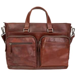 Buffalo Brown Single Compartment Briefcase for 14 in. Laptop