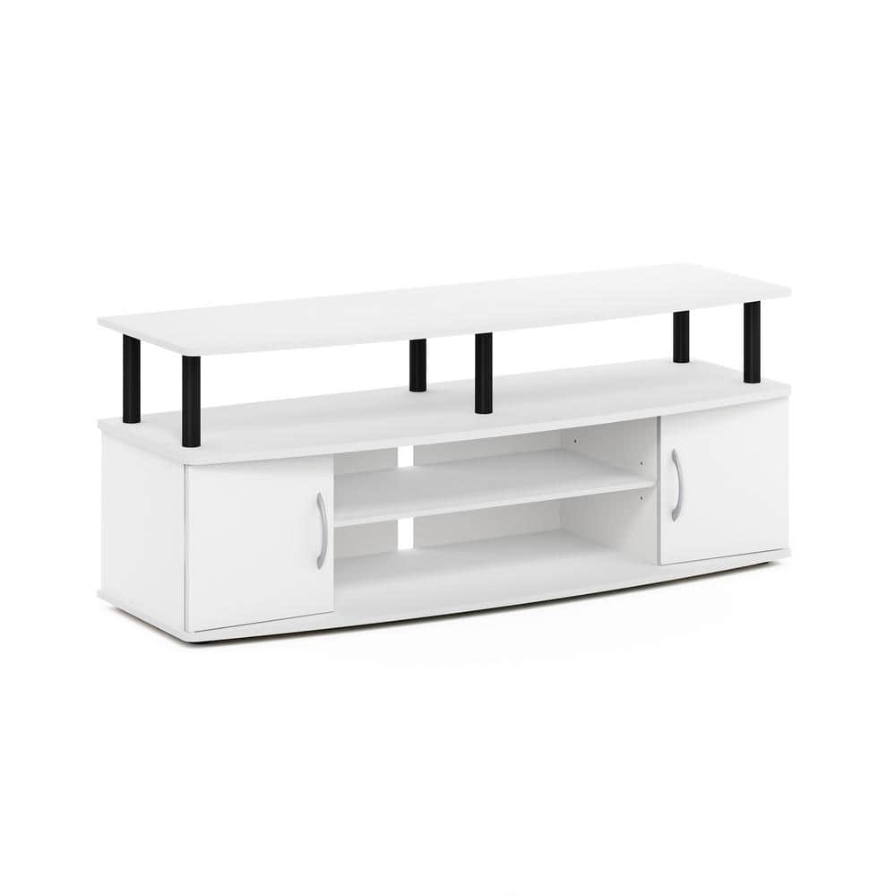 Furinno JAYA White TV Stand Entertainment Center Fits TVs Up to 50