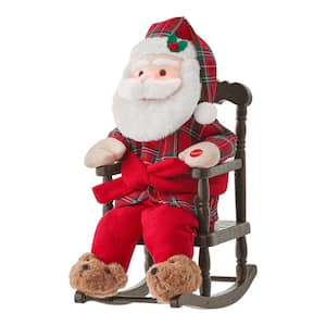 17 in. Animated Christmas Rocking Chair Santa