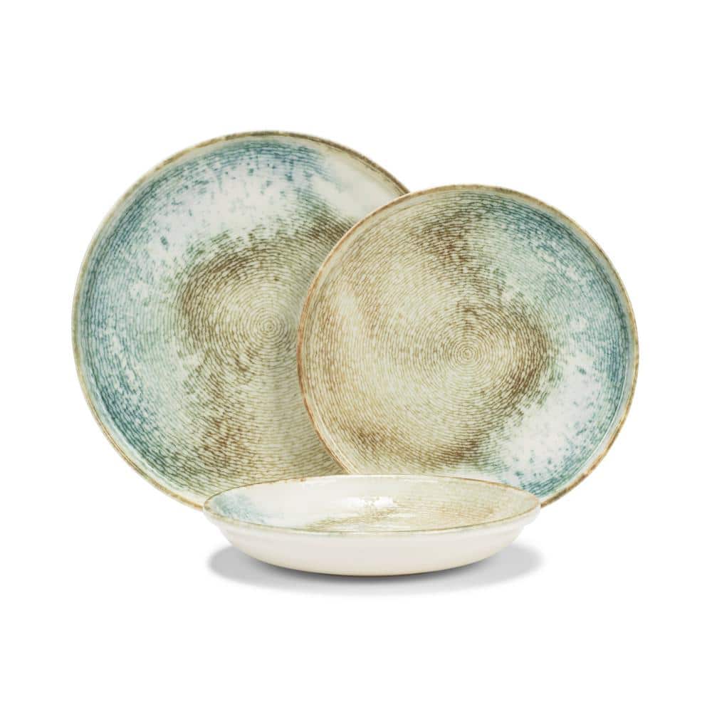 French Home, Sea and Sand, Porcelain 12-Piece Dinnerware Set