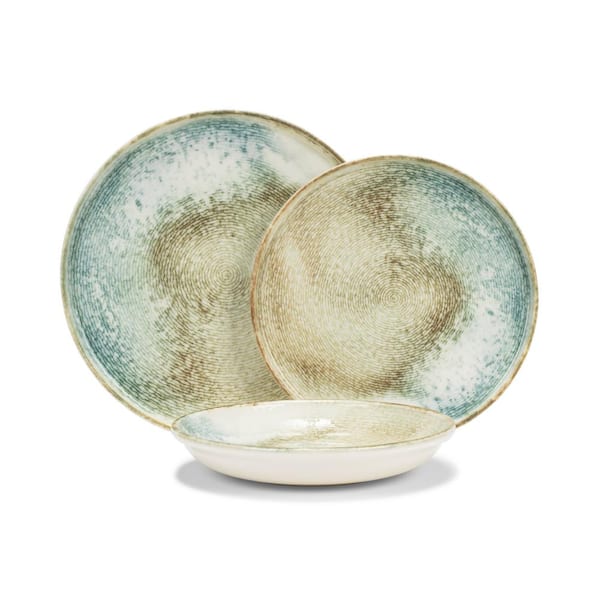 Unbranded French Home, Sea and Sand, Porcelain 12-Piece Dinnerware Set