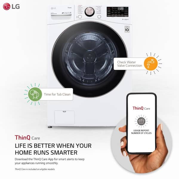 LG 4.5-cu ft High Efficiency Stackable Steam Cycle Smart Front-Load Washer  (Graphite Steel) ENERGY STAR in the Front-Load Washers department at