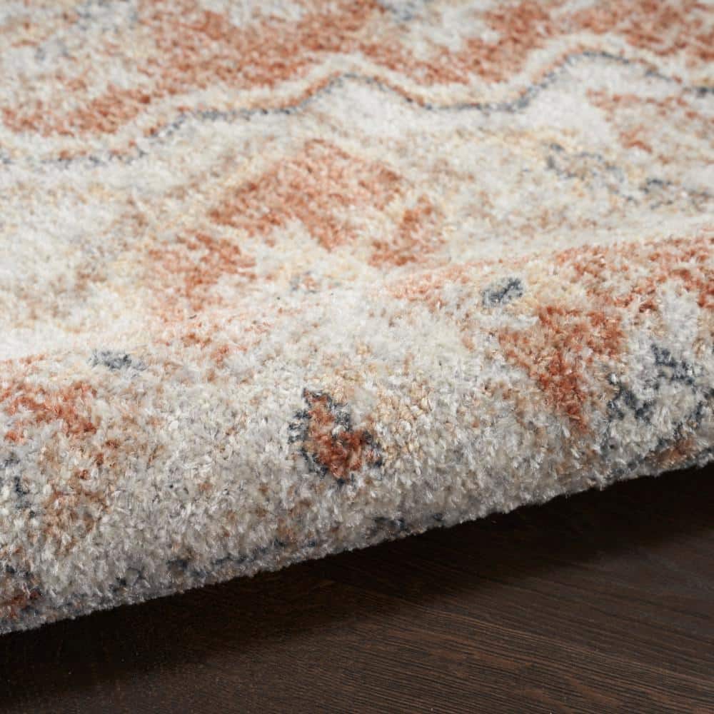 Gold Multicolor Flat Woven Synthetic Medallion Runner Rug