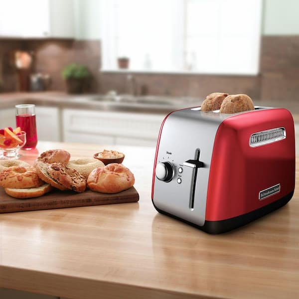 KitchenAid 2-Slice Empire Red Long Slot Toaster with High-Lift Lever  KMT3115ER - The Home Depot