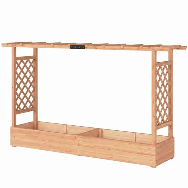 Wood Raised Garden Bed, Outdoor Planter Box for Climbing Plants, Vegetables & Flowers, Garden Planter for Patio, Yard