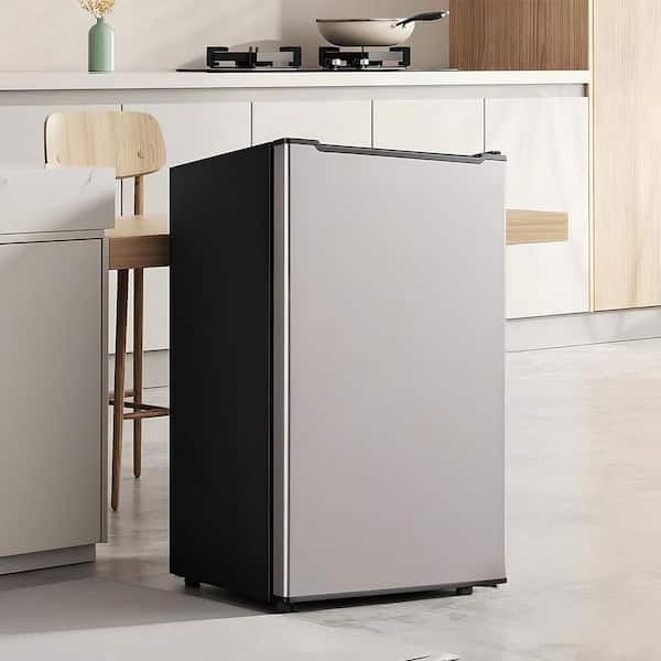 3.2 Cu. ft Upright Freezer Compact in Sliver Stainless with Removable Shelves for Bedroom, Office, Kitchen