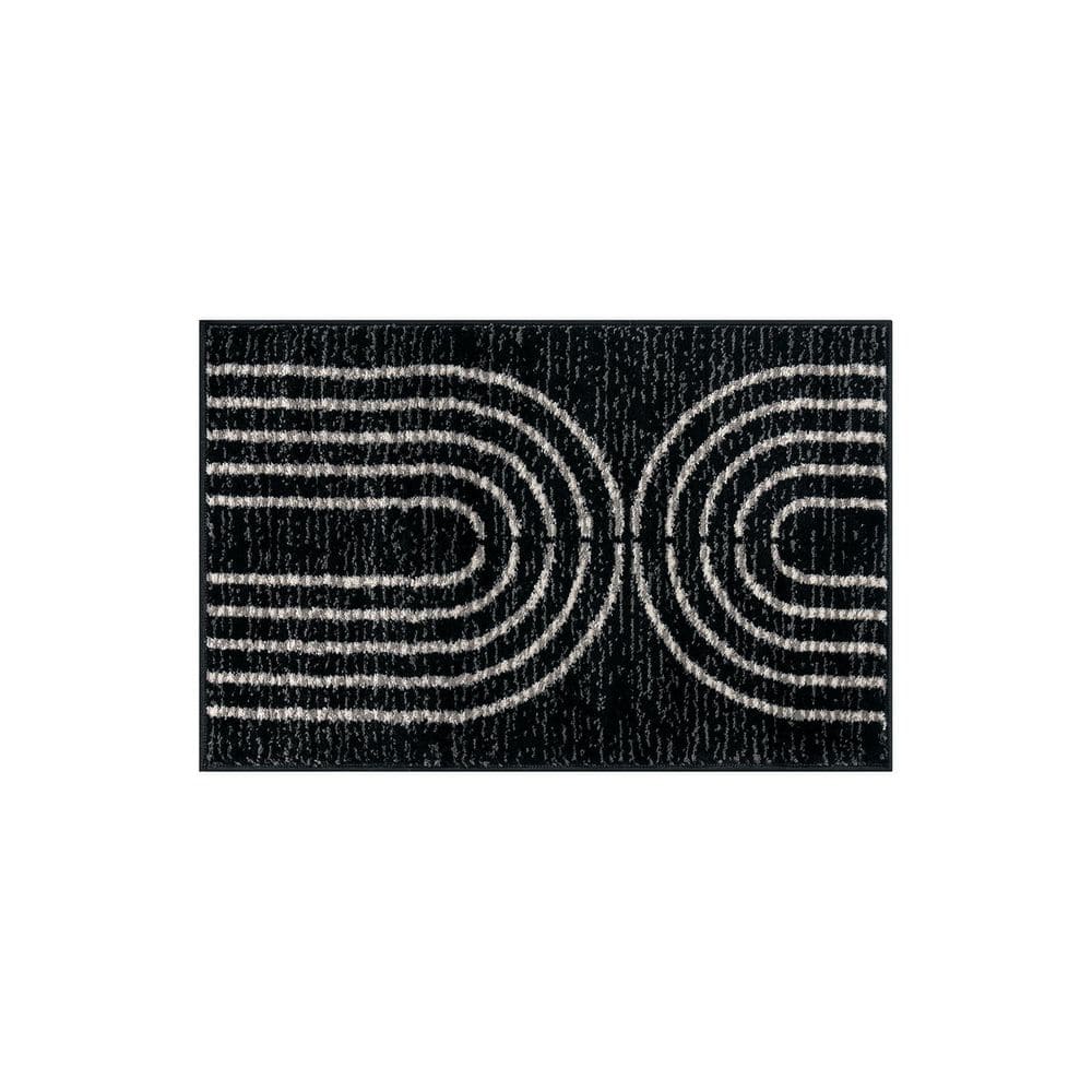 Contemporary Arch Design Area Rug Black 2 ft. x 3 ft. Area Rug price history on PriceWatchPro