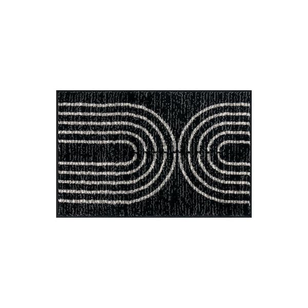 Contemporary Arch Design Area Rug Black 2 ft. x 3 ft. Area Rug