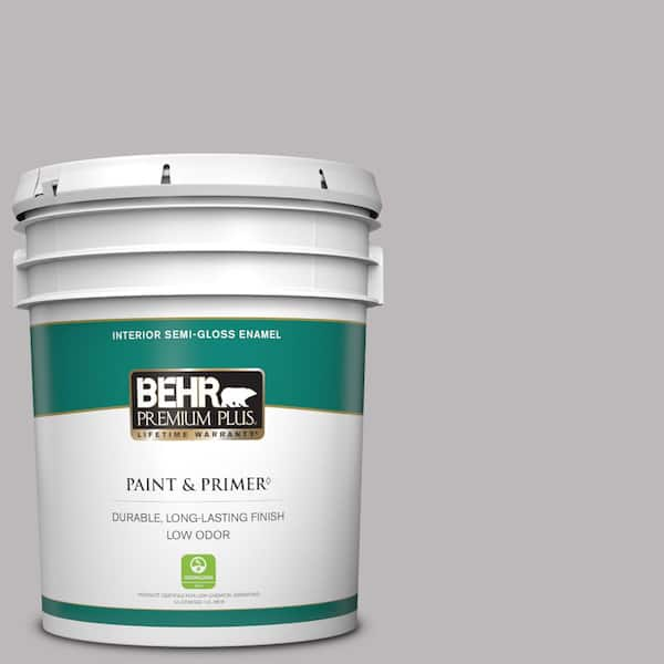 BEHR PREMIUM PLUS 5 gal. #PPU16-10 French Lilac Semi-Gloss Enamel Low Odor Interior Paint & Primer