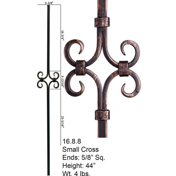 House Of Forgings Designer Square 44 In X 0 625 In Oil Rubbed Bronze Diamond Spirals Hollow Wrought Iron Baluster Hforb16 8 8 The Home Depot