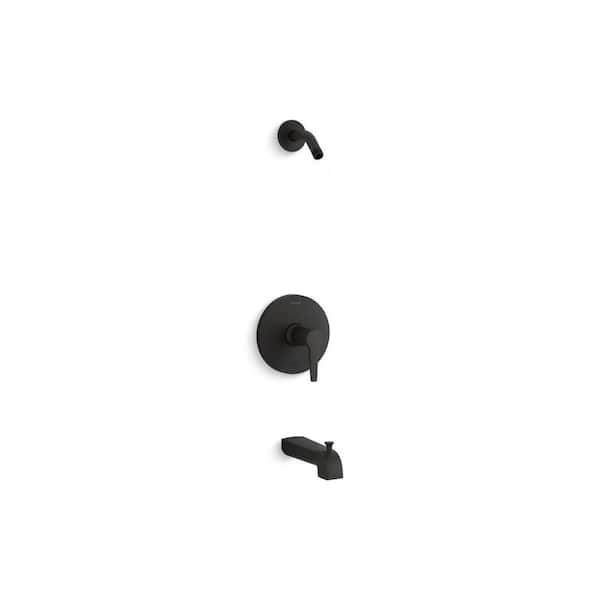 Pitch 1-Handle Tub and Shower Trim in Matte Black (Valve Not Included)