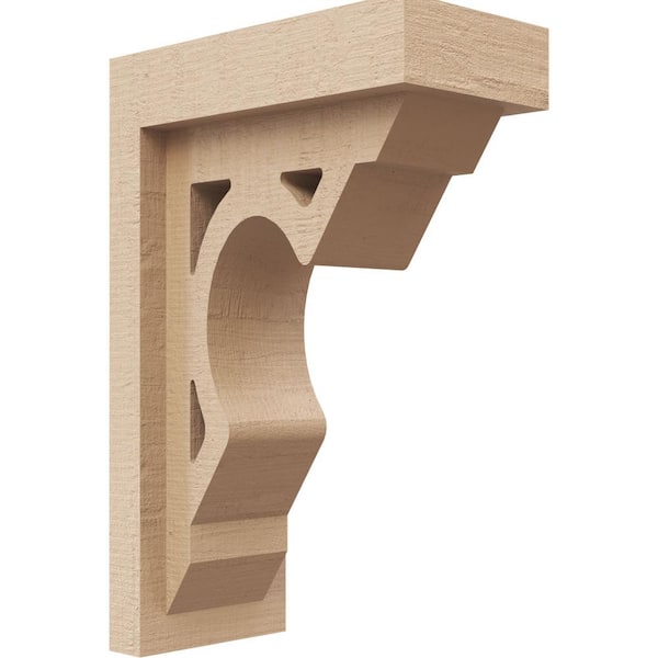 Ekena Millwork 3 in. x 9 in. x 6 in. Classic Sheridan Rough Cedar Woodgrain TimberThane Corbel, Primed Tan