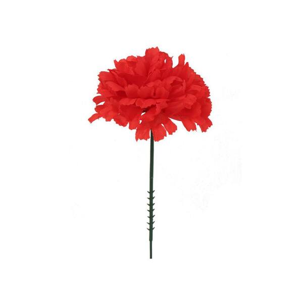 Pack of 10 Artificial Red Carnation Flower Picks 8cm - Wedding Button Hole