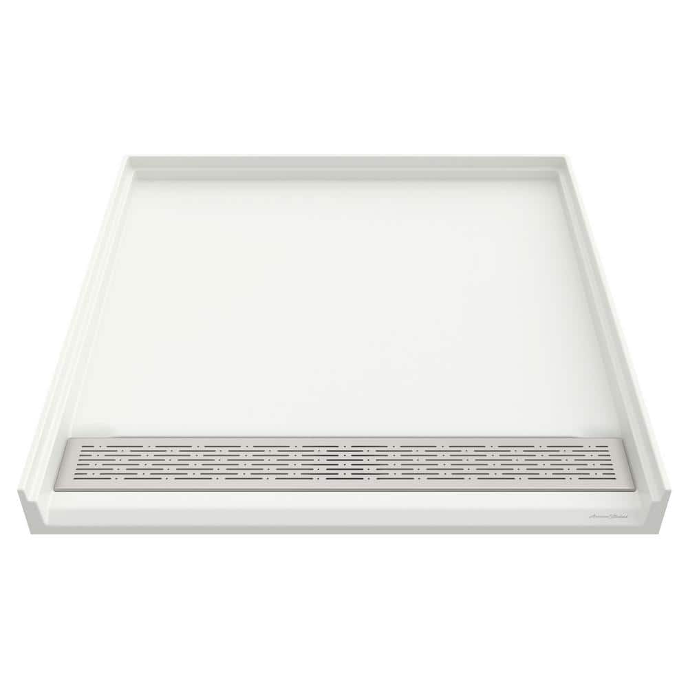 Soft White 38" Square Solid Surface Shower Base