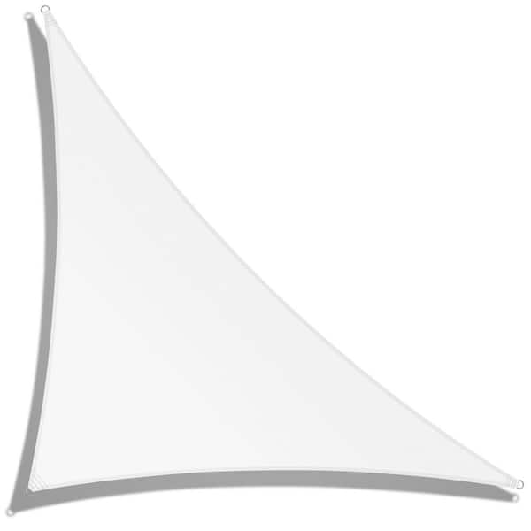 AMGO 10 ft. x 10 ft. x 14.1 ft. White Right Triangle Shade Sail