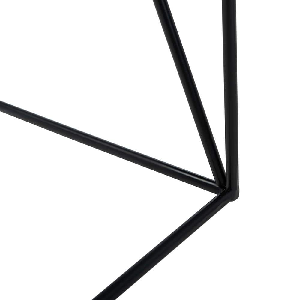 Transitional Black Wood and Metal Console Table with Storage