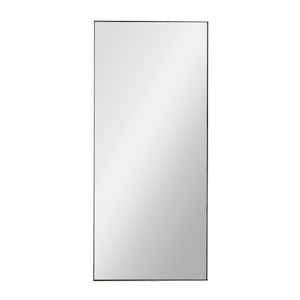 31.4 in. W x 71 in. H Rectangular Solid Wood Frame Full Body Gray Mirror