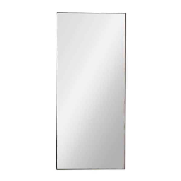 Unbranded 31.4 in. W x 71 in. H Rectangular Solid Wood Frame Full Body Gray Mirror