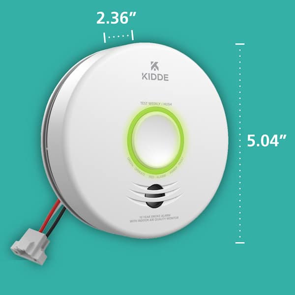 Kidde Kidde Smart Smoke Detector with Indoor Air Quality Monitor, Hardwired  and Voice Alerts 21032069 - The Home Depot